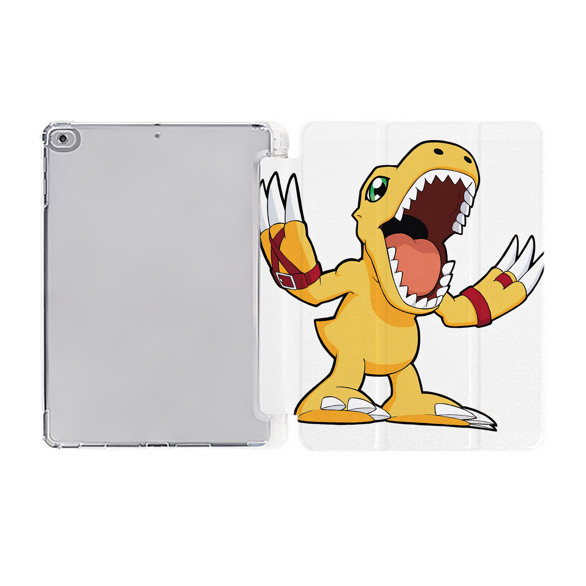 （画像用） Digimon デジタルモンスター/デジモン IPad ケース ペン収納付き 三つ折りスタンド PUレザー×シリコン 対応機種9.5/10.5/10.9インチ